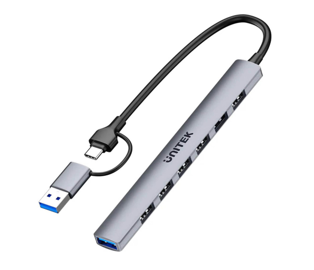 UNITEK Hub USB-A/C 7w1 USB A z adapterem USB A 5 Gbps H1209AGY01 - 1455233 - zdjęcie